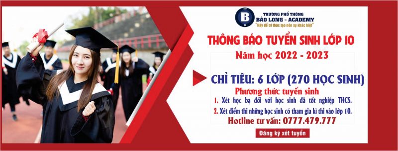 THÔNG BÁO TUYỂN SINH NĂM HỌC 2022-2023