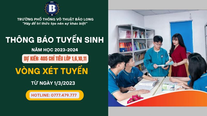 THÔNG BÁO TUYỂN SINH LỚP 10  NĂM HỌC 2023-2024