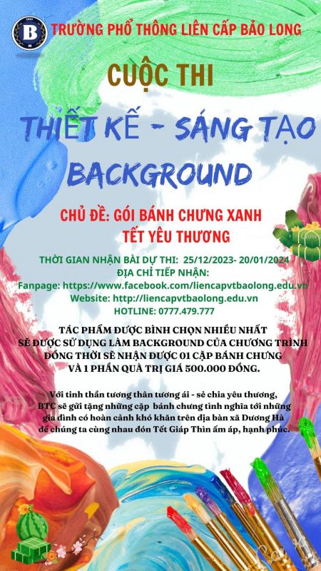 CUỘC THI "THIẾT KẾ - SÁNG TẠO BACKGROUND" CỦA TRƯỜNG PTLC BẢO LONG