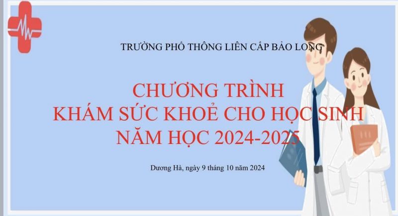 KHÁM SỨC KHOẺ HỌC ĐƯỜNG TẠI TRƯỜNG PTLC BẢO LONG  - KHOẺ ĐỂ HỌC TẬP VÀ RÈN LUYỆN