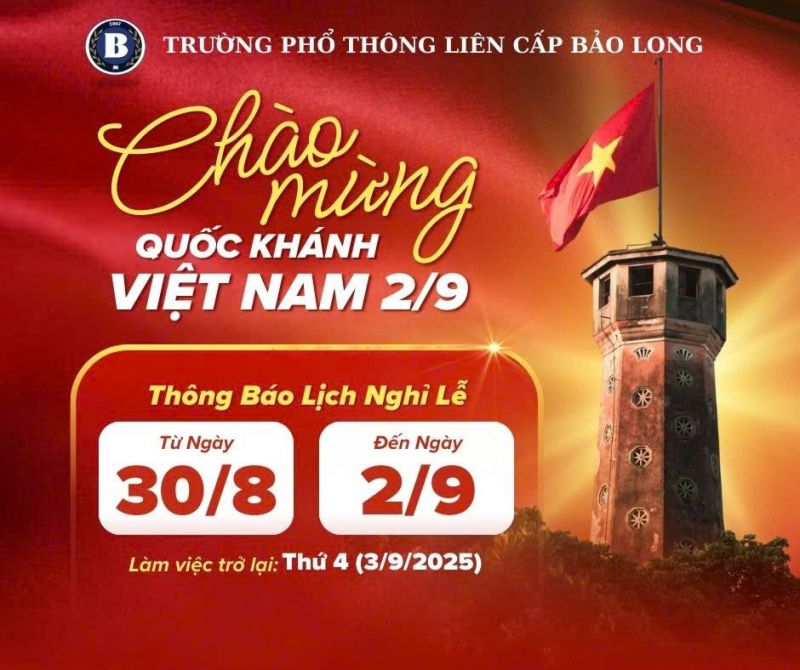 LỊCH NGHỈ LỄ QUỐC KHÁNH 2/9