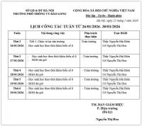 LỊCH CÔNG TÁC TUẦN 4 - 2026