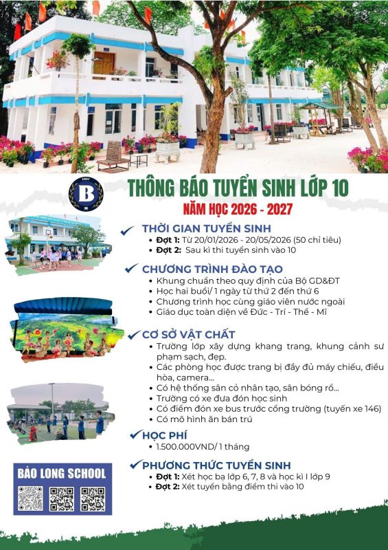 THÔNG TIN TUYỂN SINH VÀO LỚP 10 NĂM HỌC 2026 - 2027